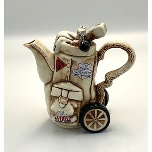 Vtg Paul Cardew Golf Trolley Bag Teapot 1 c Novelty Retro Golfer Links